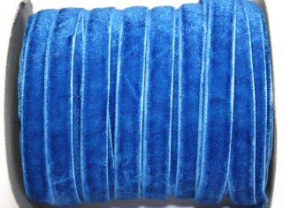 Лента бархатаная, цвет синий, ширина 7мм, цена за 1м, Арт. Б-3 
