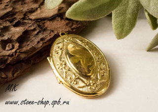 Медальон, литье, цвет античное золото, размер 42.5мм на 30мм. Арт. А-1659 